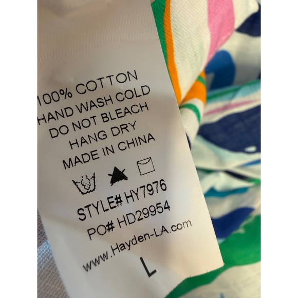 HAYDEN LOS ANGELES Tiered Ruffle Sleeve Abstract Print Mini‎ Dress Size L - Picture 6 of 7